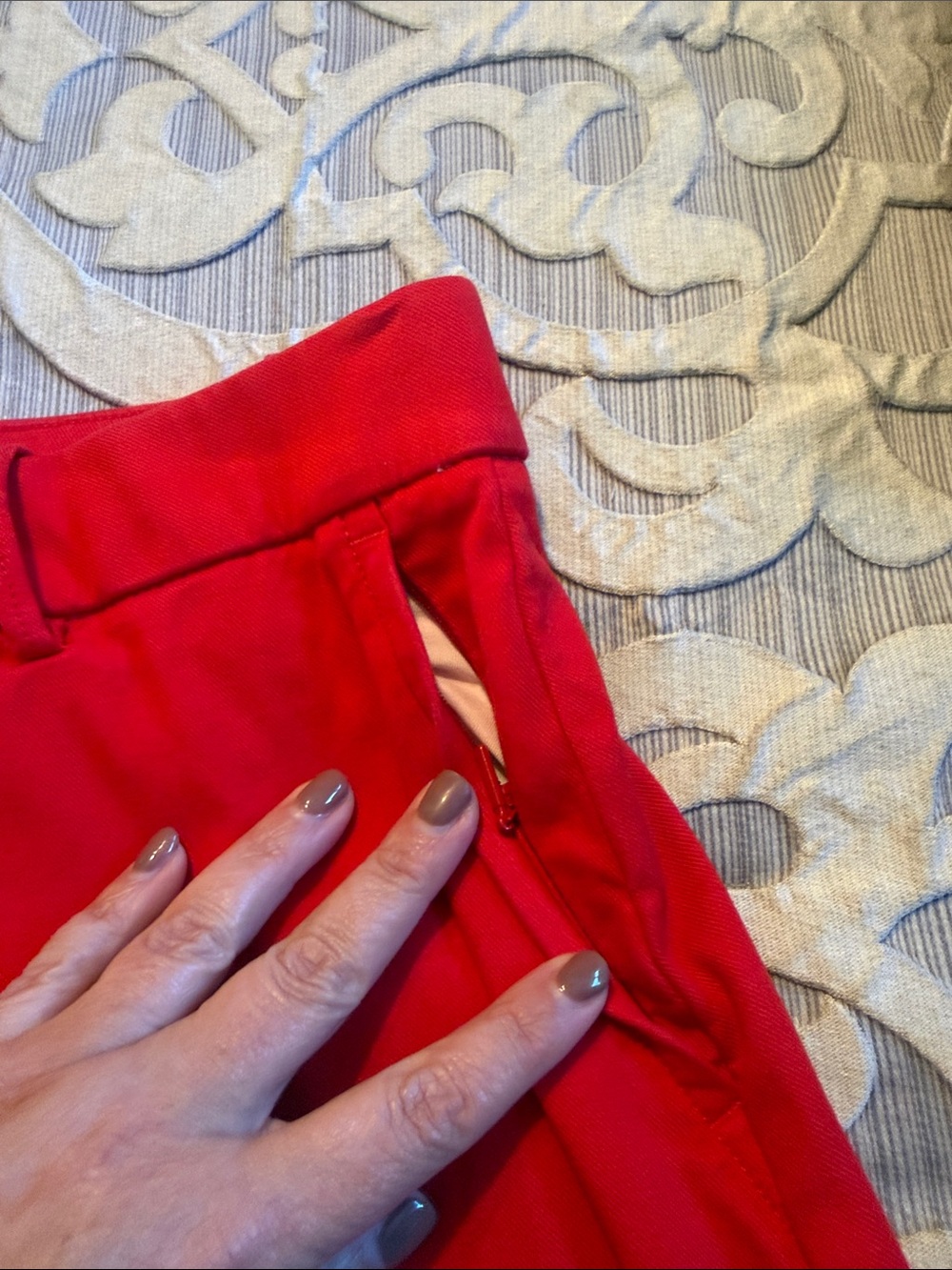 Spanx supersmooth Stretch Twill Cropped Wide Leg Pants - Red - Picture 3 of 7